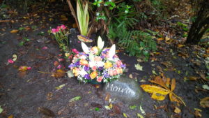 Flowers laid at Moira Jones' memorial in Queens Park