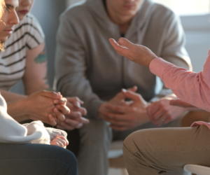 People sitting down having a discussion